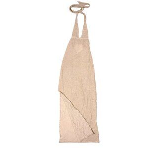 MONDAY Swimwear Catania Dress in Champagne Lurex Lace Crochet